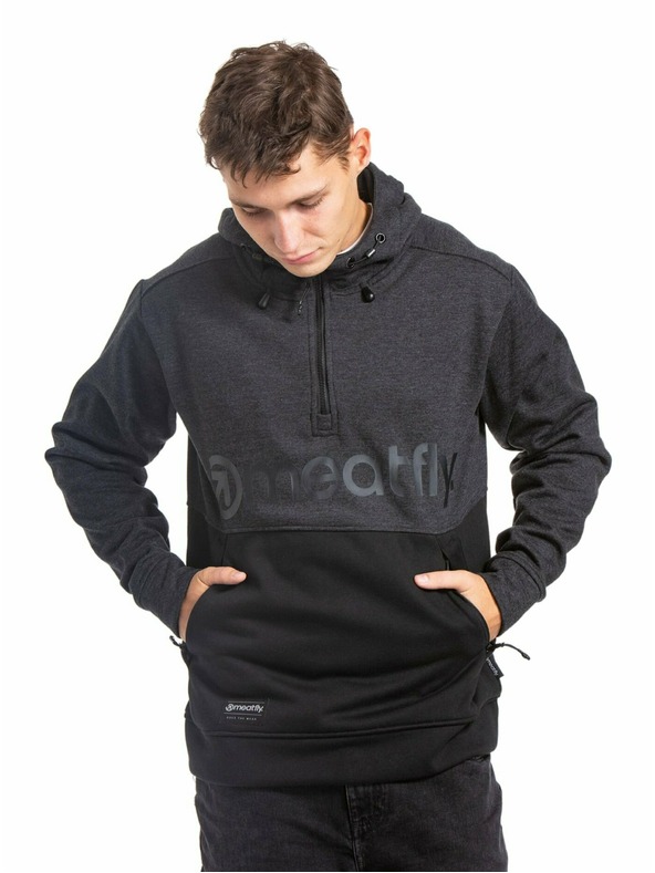 Meatfly Meatfly мъжка технична суитшърт Tason Black Heather/Black