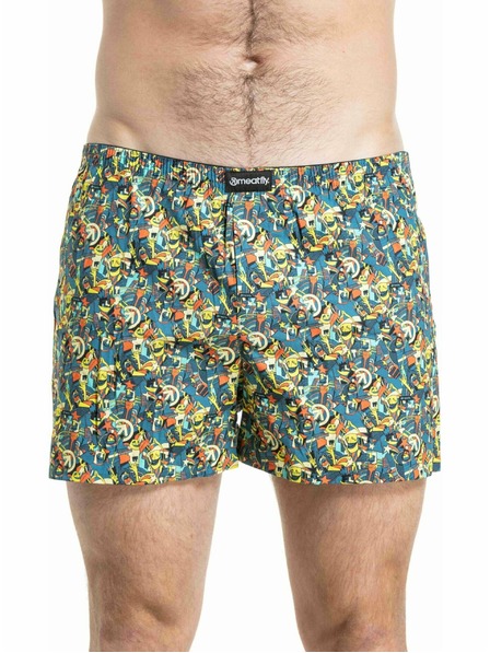 Meatfly Meatfly мъжки тренировъчни шорти Agostino Blue Partyboi / Cityboi Double Pack