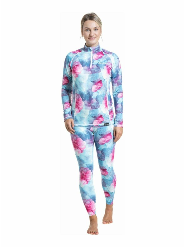 Meatfly Meatfly дамски термични лосинки Jenna Pink Flowers