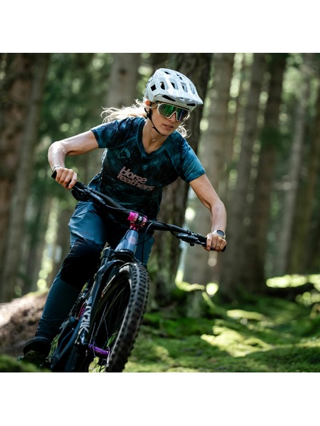 Horsefeathers Дамска колоездачна тениска Deco - petrol camo