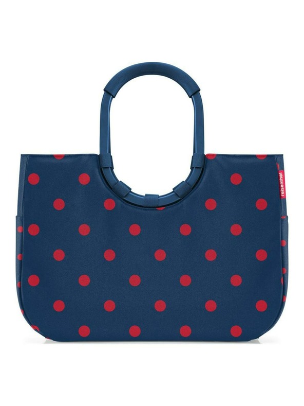 Reisenthel Тъмно синя дамска чанта на точки Reisenthel Loopshopper L Frame Mixed Dots