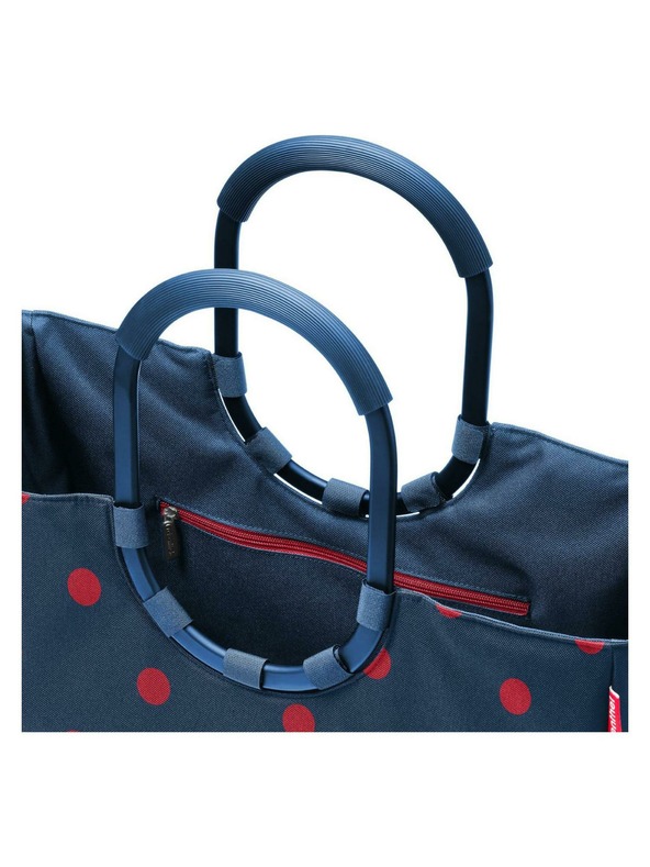 Reisenthel Тъмно синя дамска чанта на точки Reisenthel Loopshopper L Frame Mixed Dots