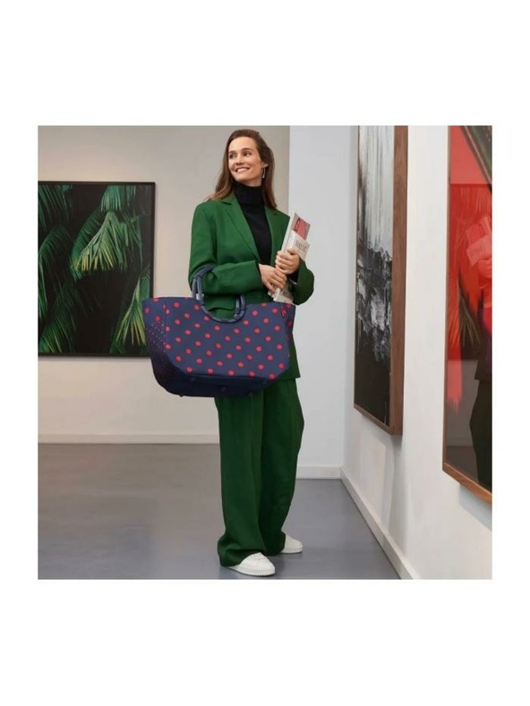 Reisenthel Тъмно синя дамска чанта на точки Reisenthel Loopshopper L Frame Mixed Dots