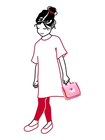 Reisenthel Розова козметична чанта за момиче с мотив слон Reisenthel Toiletbag S Kids Abc friends pink