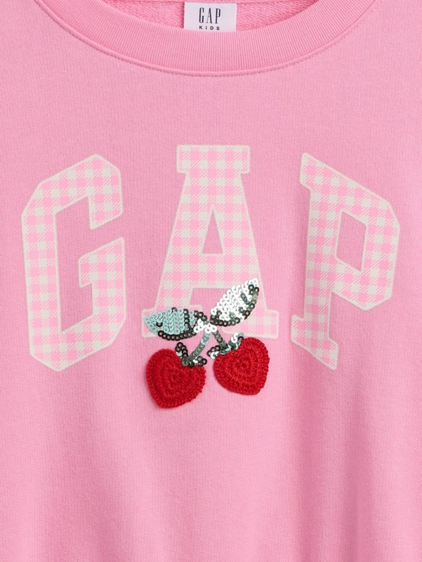 GAP Бебешки суитшърт с голям размер и лого GAP