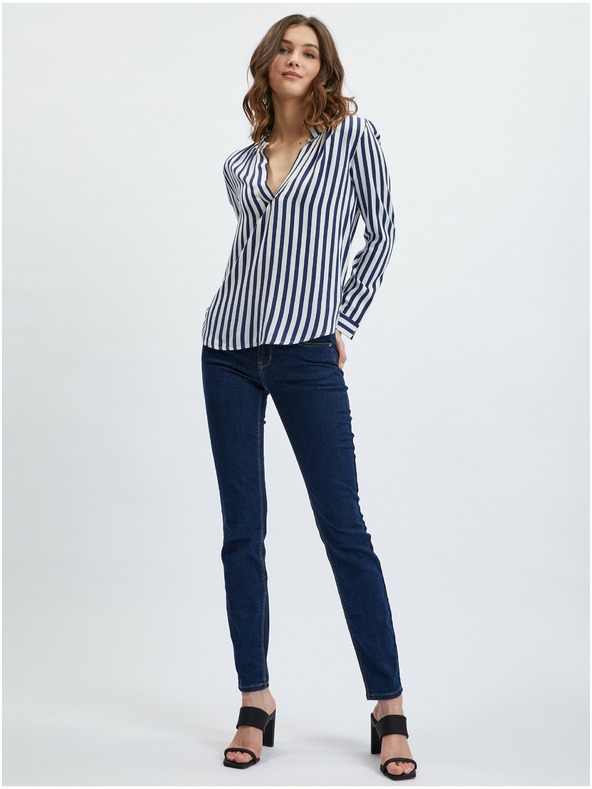 Orsay Тъмно синя дамска блуза на райе ORSAY