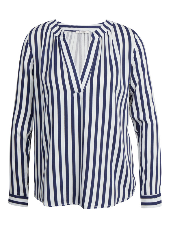 Orsay Тъмно синя дамска блуза на райе ORSAY