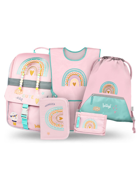 BAAGL  BAAGL SET 5 Zippy Дъга розов: портфейл, пенал, торбичка, престилка, портмоне