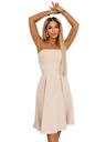 numoco VIVIENNE Корсетна разширена миди рокля с колан - светло бежово