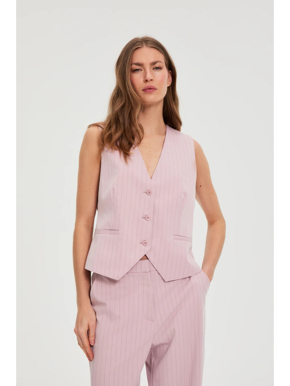 Moodo Жилетка с фини райета розова Moodo