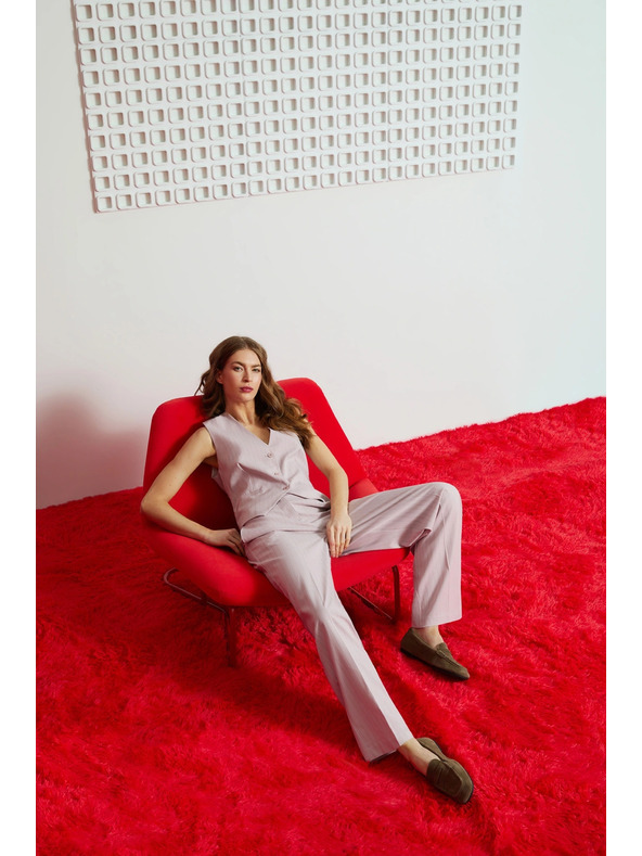 Moodo Жилетка с фини райета розова Moodo