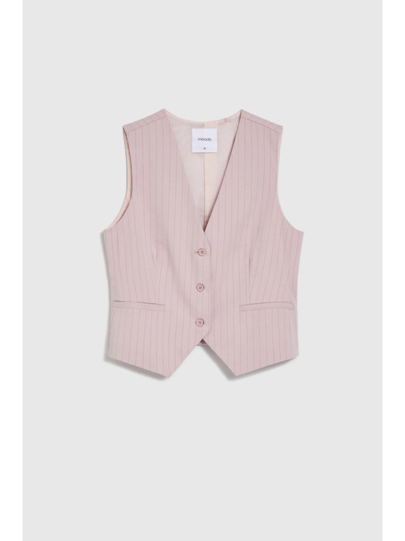 Moodo Жилетка с фини райета розова Moodo