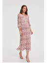 Moodo Плисирана рокля розова Moodo