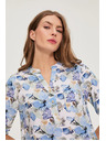 Moodo Риза от вискоза с цветя синя Moodo