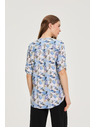 Moodo Риза от вискоза с цветя синя Moodo