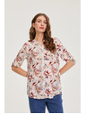 Moodo Риза от вискоза с цветя розова Moodo