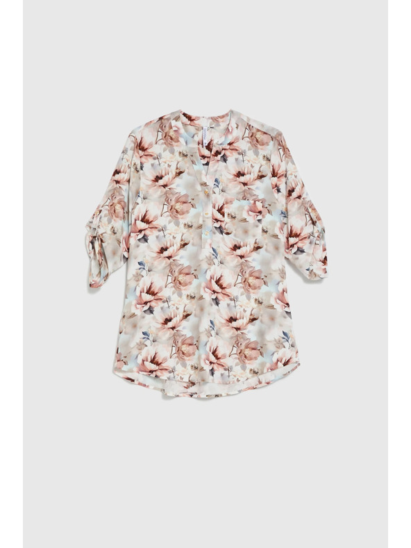 Moodo Риза от вискоза с цветя розова Moodo