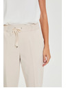 Moodo Бежови панталони с гънки Moodo