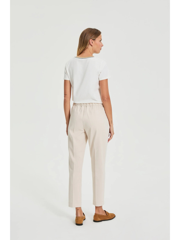 Moodo Бежови панталони с гънки Moodo