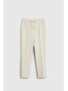 Moodo Бежови панталони с гънки Moodo