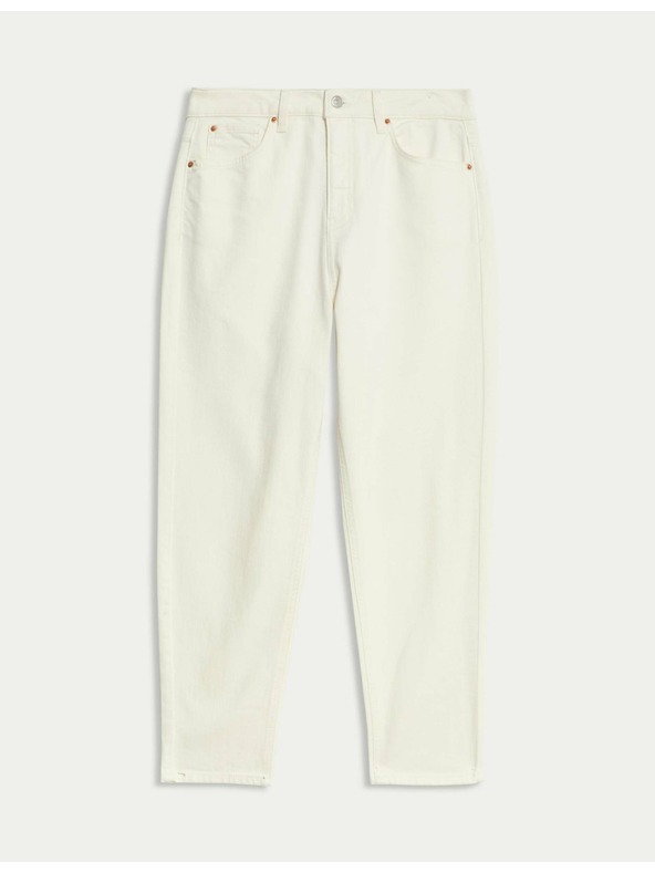 Marks & Spencer Дънки кройка Mom с висока талия Marks & Spencer сметанова