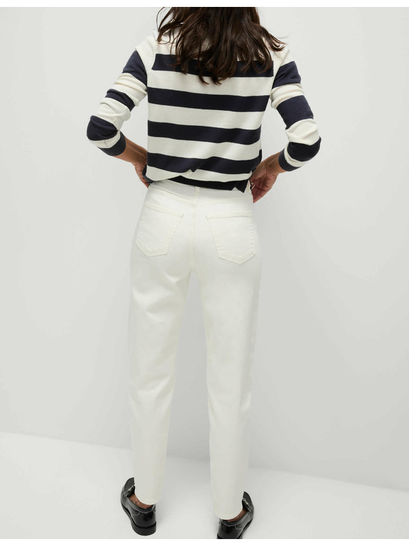 Marks & Spencer Дънки кройка Mom с висока талия Marks & Spencer сметанова