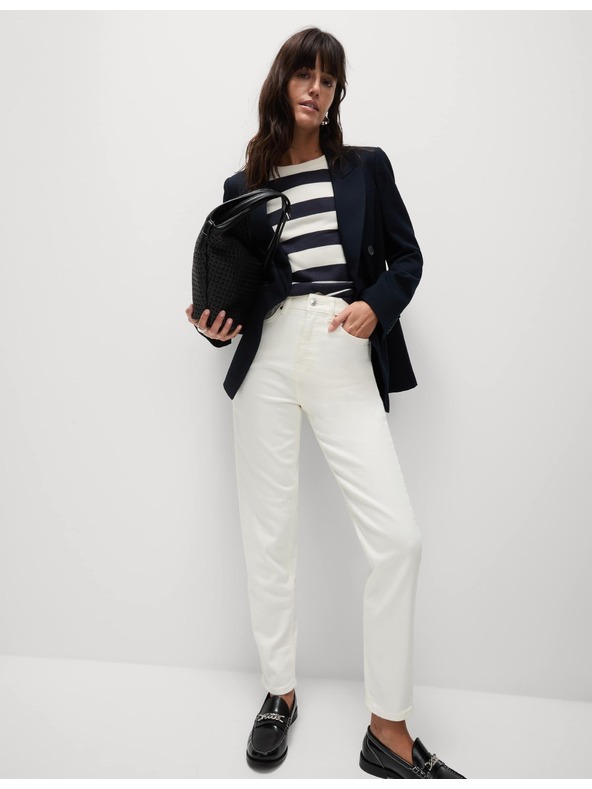 Marks & Spencer Дънки кройка Mom с висока талия Marks & Spencer сметанова