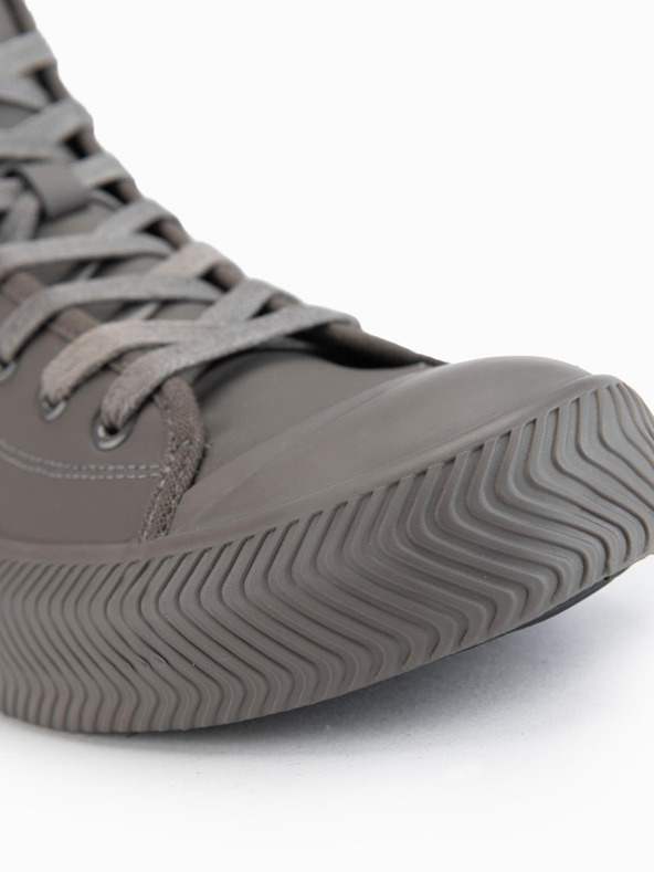 Ombre Clothing Мъжки високи кецове с цип за лесно обуване - тъмнобежово V3 OM-FOTH-0184 Ombre Clothing