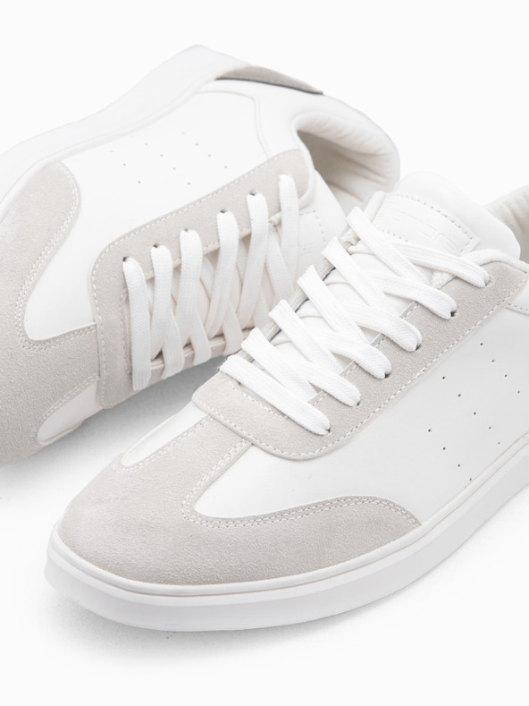 Ombre Clothing Небрежни мъжки кецове OLDSCHOOL - бели V3 OM-FOCS-0104 Ombre Clothing