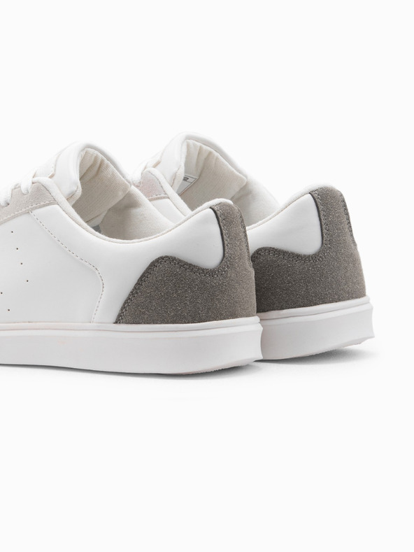 Ombre Clothing Небрежни мъжки кецове OLDSCHOOL - бели V3 OM-FOCS-0104 Ombre Clothing