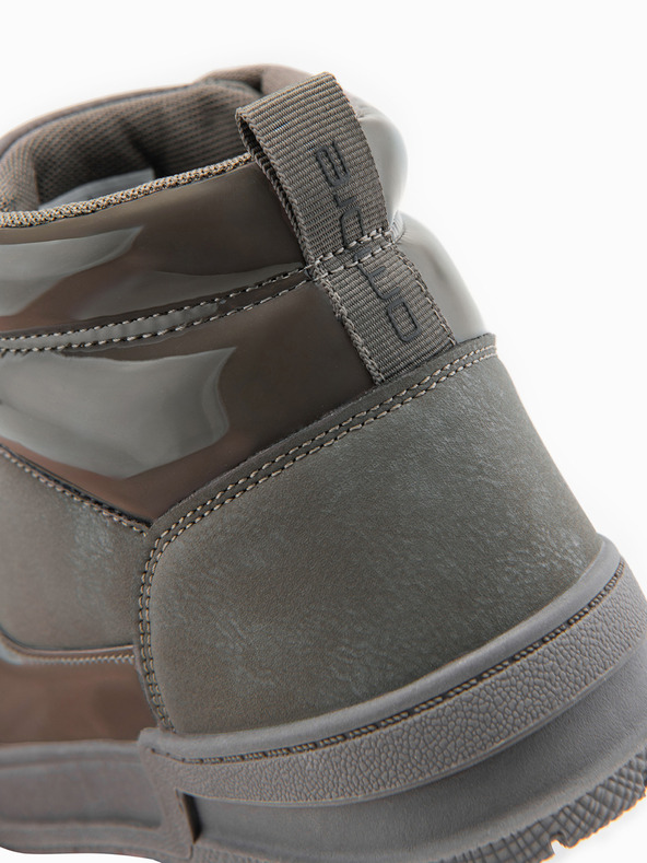 Ombre Clothing Мъжки високи кецове със блестящи елементи - кафяво V4 OM-FOSH-0178 Ombre Clothing