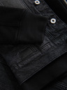 Ombre Clothing Мъжко дънково яке с плетени ръкави и качулка - черно V3 OM-JADJ-0220 Ombre Clothing