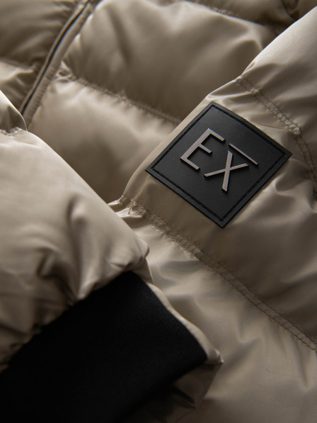 Ombre Clothing Мъжко стегнато яке с лъскав финиш и стояло - светлосиво V5 OM-JALP-0218 Ombre Clothing