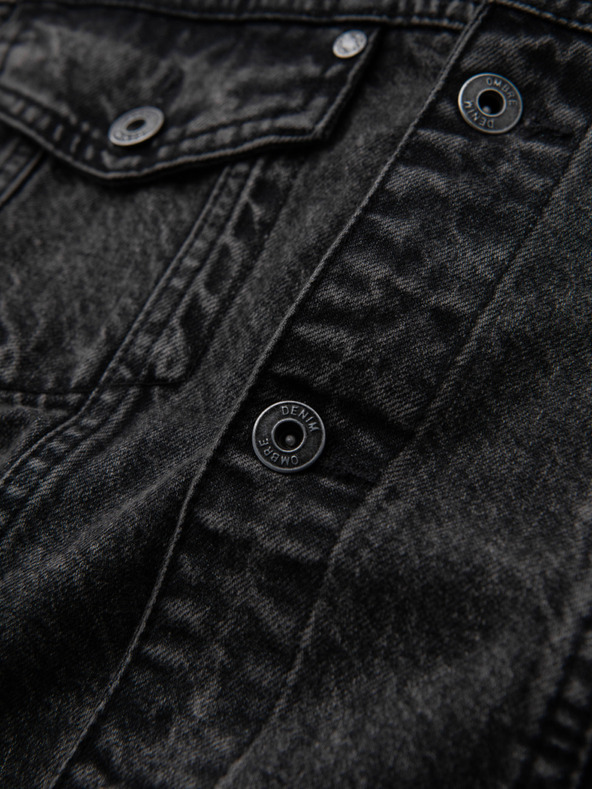 Ombre Clothing Мъжко дънково яке катана с подсилване - черно V3 OM-JADJ-0219 Ombre Clothing