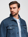 Ombre Clothing Мъжко дънково яке катана с измиване - синьо V4 OM-JADJ-0219 Ombre Clothing