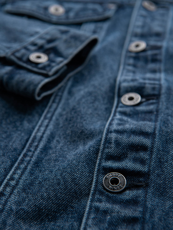 Ombre Clothing Мъжко дънково яке катана с измиване - синьо V4 OM-JADJ-0219 Ombre Clothing