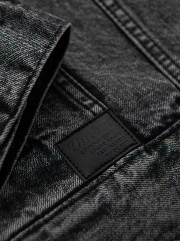 Ombre Clothing Мъжко дънково яке катана с измиване - графитно V5 OM-JADJ-0219 Ombre Clothing