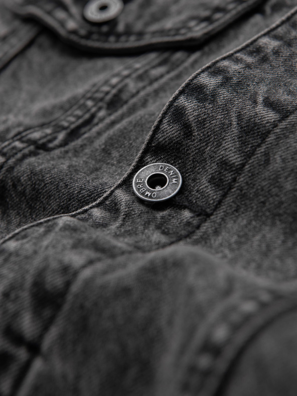 Ombre Clothing Мъжко дънково яке катана с измиване - графитно V5 OM-JADJ-0219 Ombre Clothing