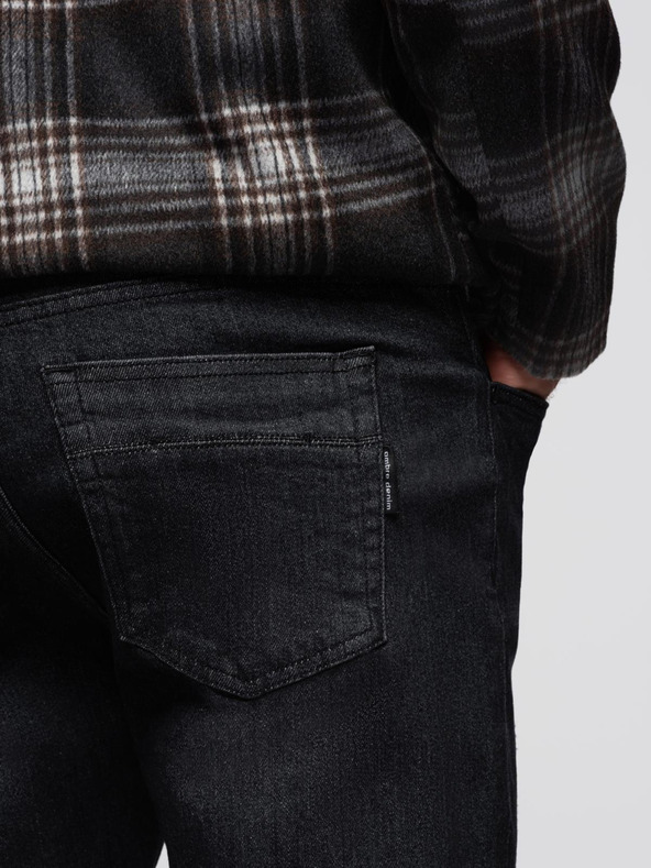 Ombre Clothing Мъжки дънки с износване REGULAR FIT - черни V2 OM-PADP-0241 Ombre Clothing