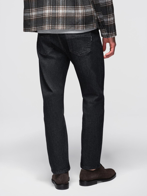 Ombre Clothing Мъжки дънки с износване REGULAR FIT - черни V2 OM-PADP-0241 Ombre Clothing