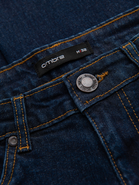 Ombre Clothing Мъжки дънки REGULAR FIT - тъмносини V4 OM-PADP-0241 Ombre Clothing