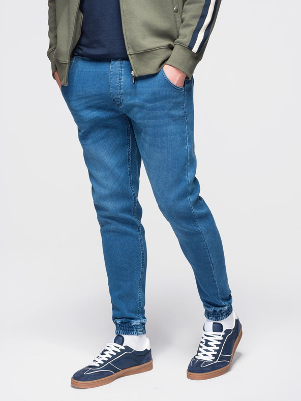 Ombre Clothing Мъжки дънки със шнур в талията - сини V1 OM-PADJ-0242 Ombre Clothing