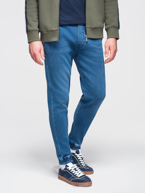 Ombre Clothing Мъжки дънки със шнур в талията - сини V1 OM-PADJ-0242 Ombre Clothing