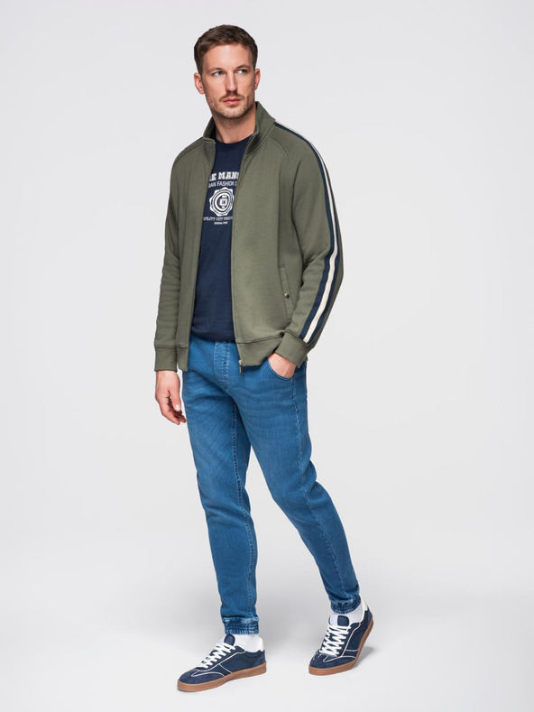 Ombre Clothing Мъжки дънки със шнур в талията - сини V1 OM-PADJ-0242 Ombre Clothing