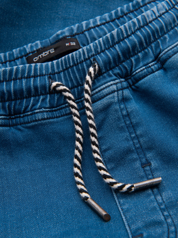 Ombre Clothing Мъжки дънки със шнур в талията - сини V1 OM-PADJ-0242 Ombre Clothing