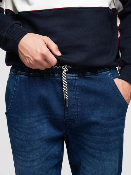 Ombre Clothing Мъжки дънки с ребрирана талия - тъмносини V3 OM-PADJ-0242 Ombre Clothing