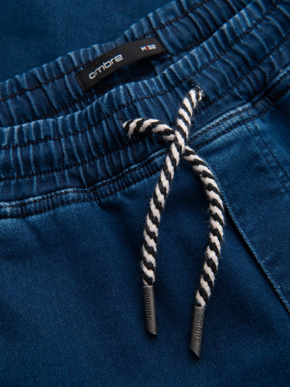 Ombre Clothing Мъжки дънки с ребрирана талия - тъмносини V3 OM-PADJ-0242 Ombre Clothing