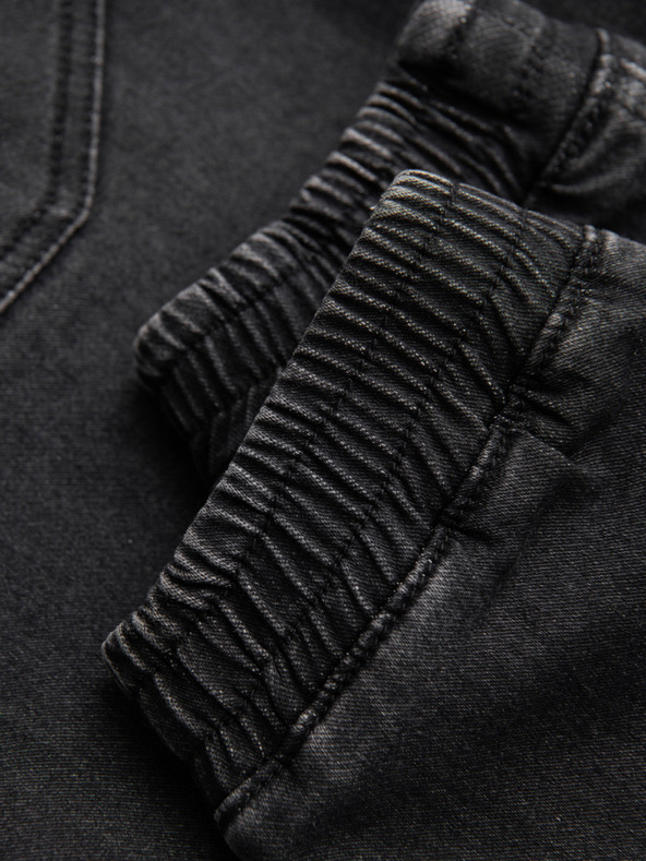 Ombre Clothing Мъжки дънки със шнур в талията - черни V4 OM-PADJ-0242 Ombre Clothing