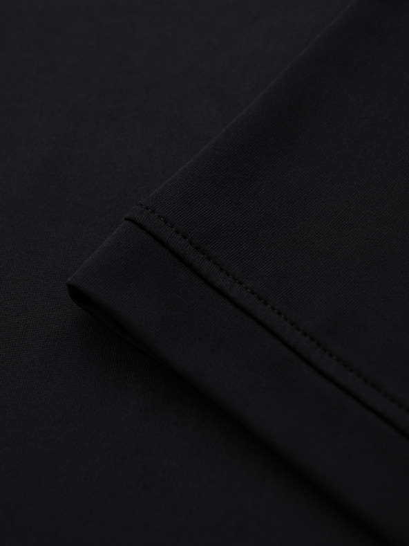 Ombre Clothing Мъжка стилна поло риза от еластична тъкан - черна V1 OM-POSS-0150 Ombre Clothing