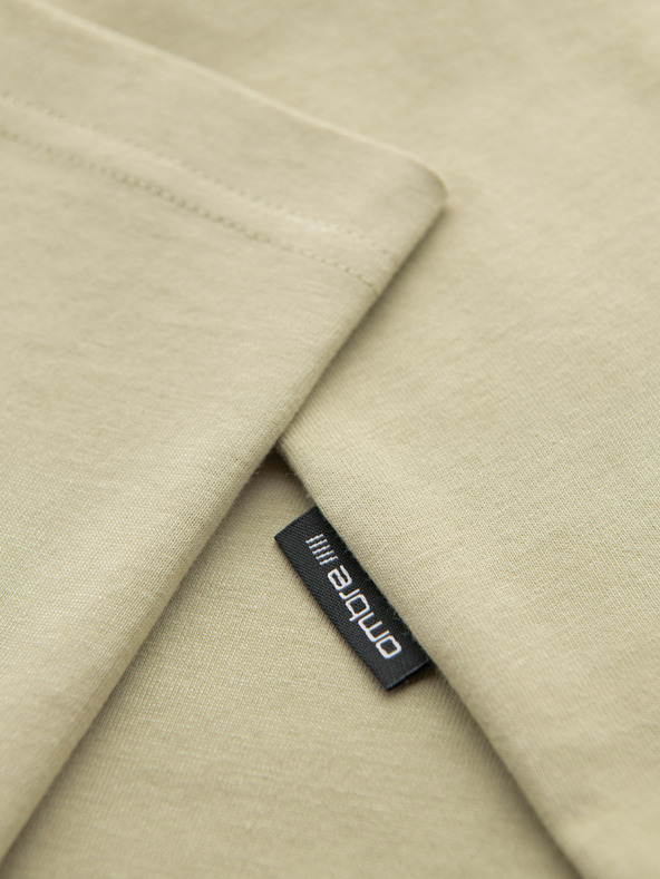 Ombre Clothing Мъжка памучна тениска с принт на джоба - светлосива V2 OM-TSPT-0227 Ombre Clothing